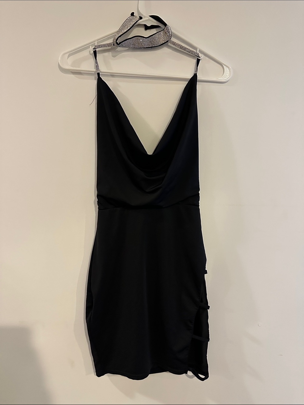 superdown Black Cowl Neck Mini Dress